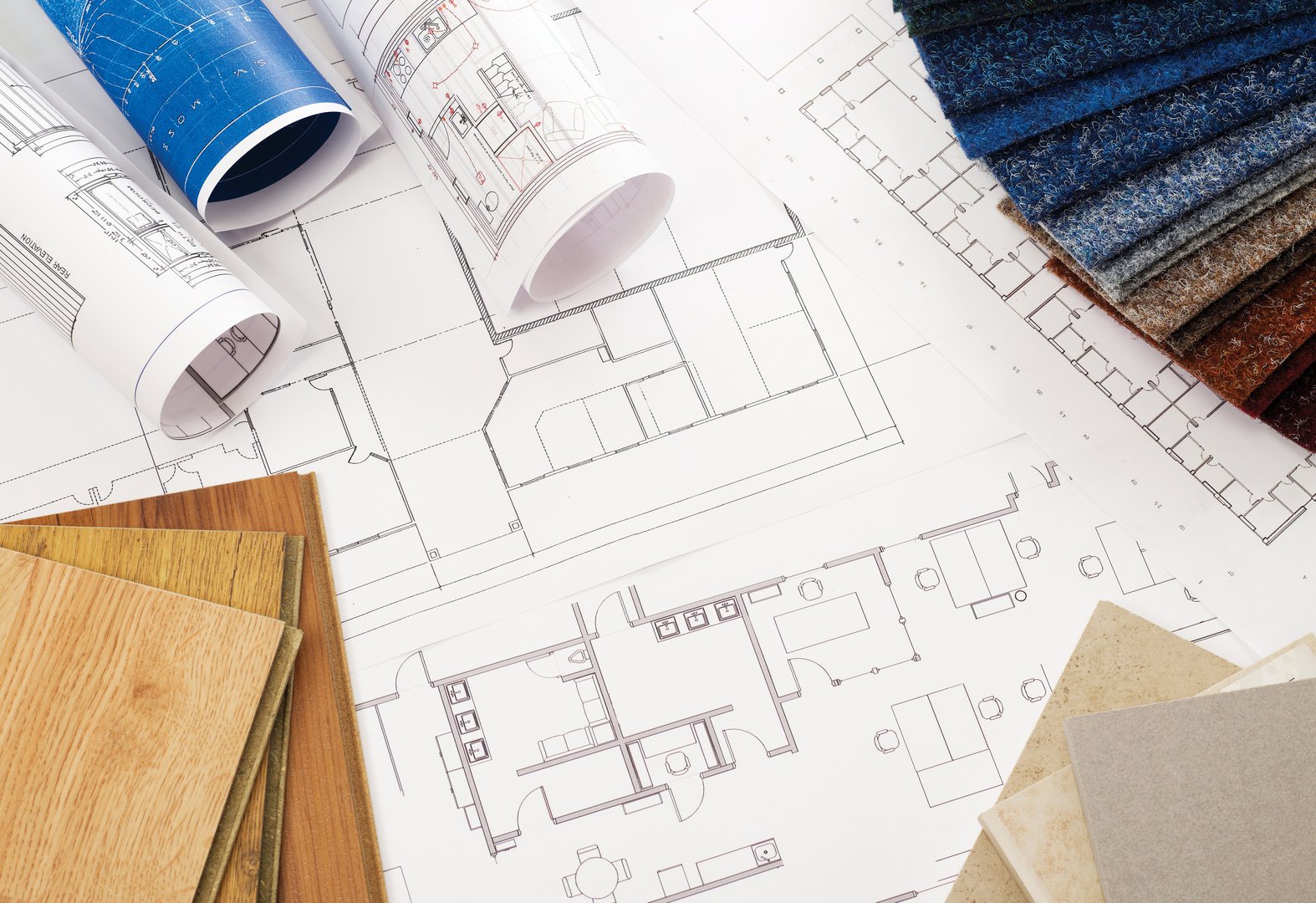 Design blueprints and material samples