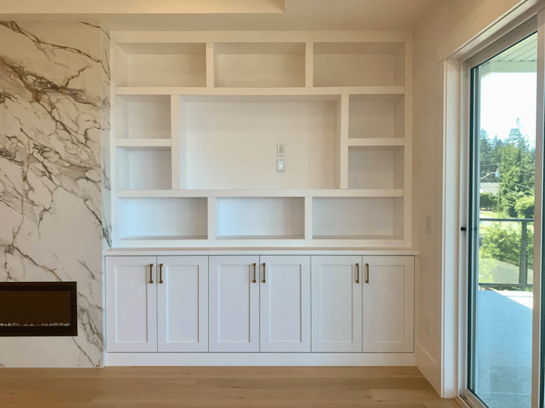 Fireplace surround cabinets